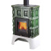 Кафельная печь - камин на дровах c водяным контуром Haas+Sohn Empoli Зеленая 