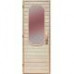 Деревянная дверь с матовым стеклом для сауны Украина 70х190 липа (вариант 2)