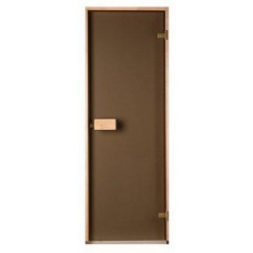 Стеклянная дверь для бани и сауны  Saunax Classic матовая бронза 70/190