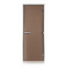 Стеклянная дверь для хамама GREUS матовая бронза 80/200 алюминий