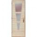 Деревянная дверь с матовым стеклом для сауны Украина 70х200 липа (вариант 2)