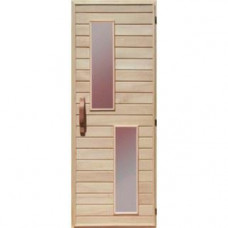 Деревянная дверь с матовым стеклом для сауны Украина 70х190 липа (вариант 2)
