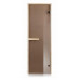 Стеклянная дверь для бани и сауны GREUS Magnet прозрачная бронза 70/190 липа