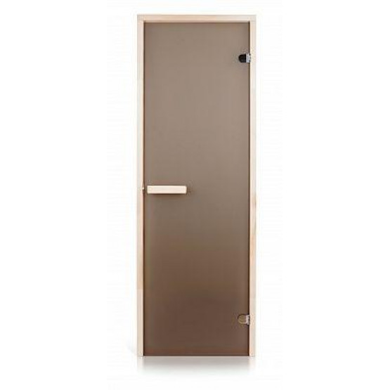 Стеклянная дверь для бани и сауны GREUS Classic матовая бронза 70/190 липа