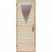 Деревянная дверь с матовым стеклом для сауны Украина 80х190 липа