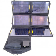 Солнечное зарядное устройство Atmosfera PETC-S21T, 21Вт, черное