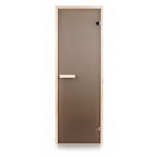 Стеклянная дверь для бани и сауны  GREUS Classic матовая бронза 70/200 липа