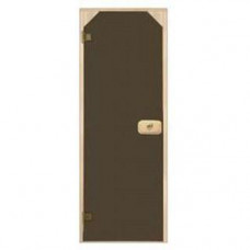 Стеклянные двери для сауны и бани Pal трапеция 70x190 (бронза)
