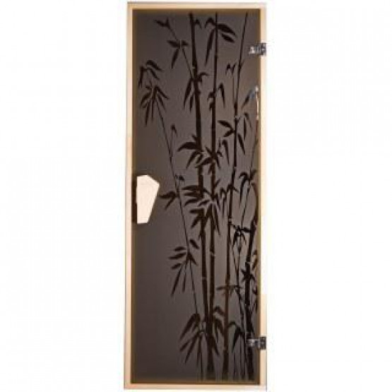 Стеклянная дверь для сауны Tesli Бамбуковый лес 1900 х 700