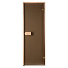 Стеклянная дверь для бани и сауны  Saunax Classic прозрачная бронза 80/210