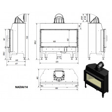 Каминная топка Nadia 14- 14кВт стальная