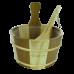 Набор Greus сосна (шайка 4 л + черпак) с пластиковой вставкой для бани и сауны