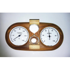 Термогигрометр струнный + песочные часы (15 мин) термобереза для бани и сауны